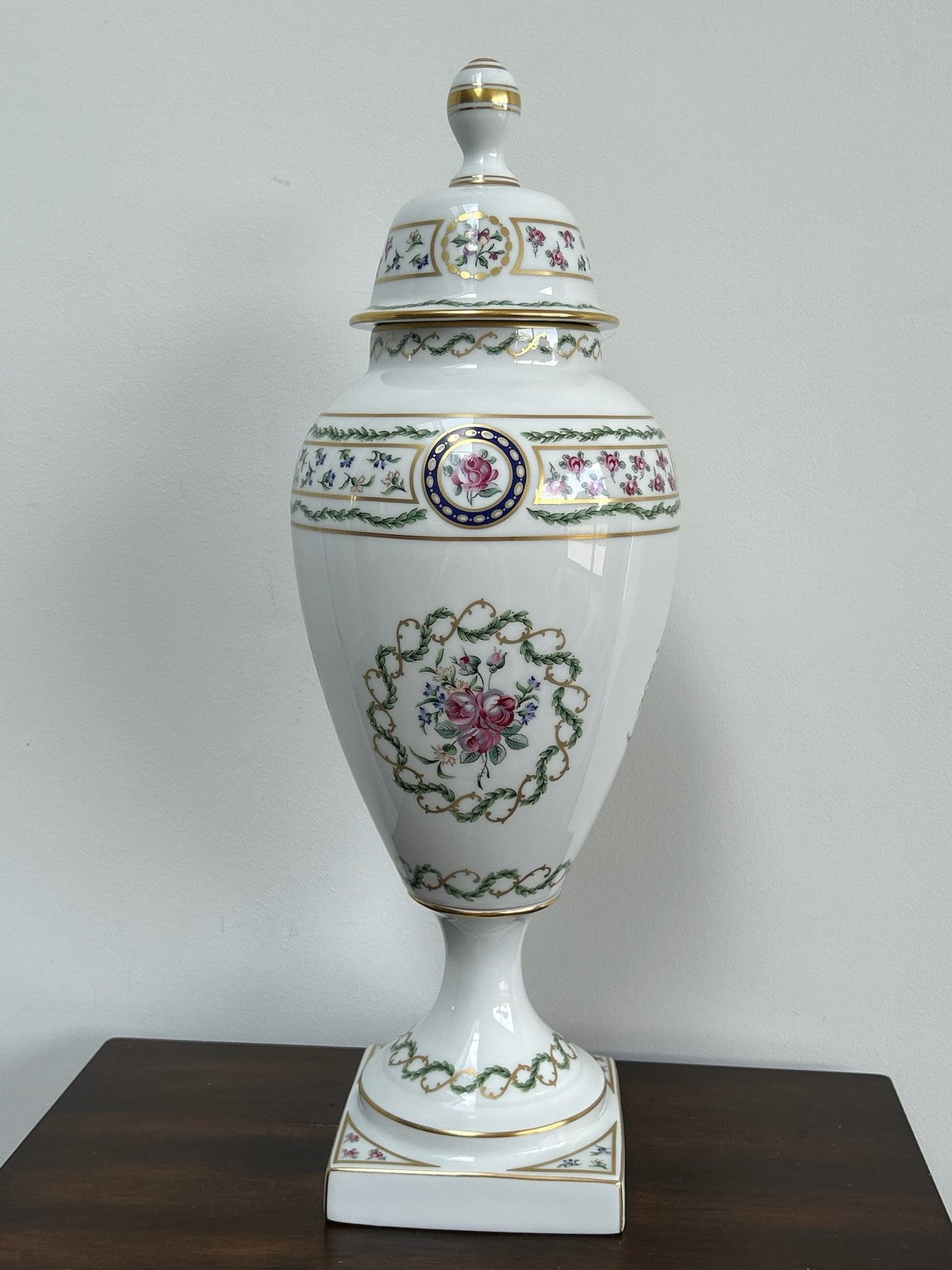 Rare Haviland Limoges Louveciennes Gilded Porcelain Covered Urns1