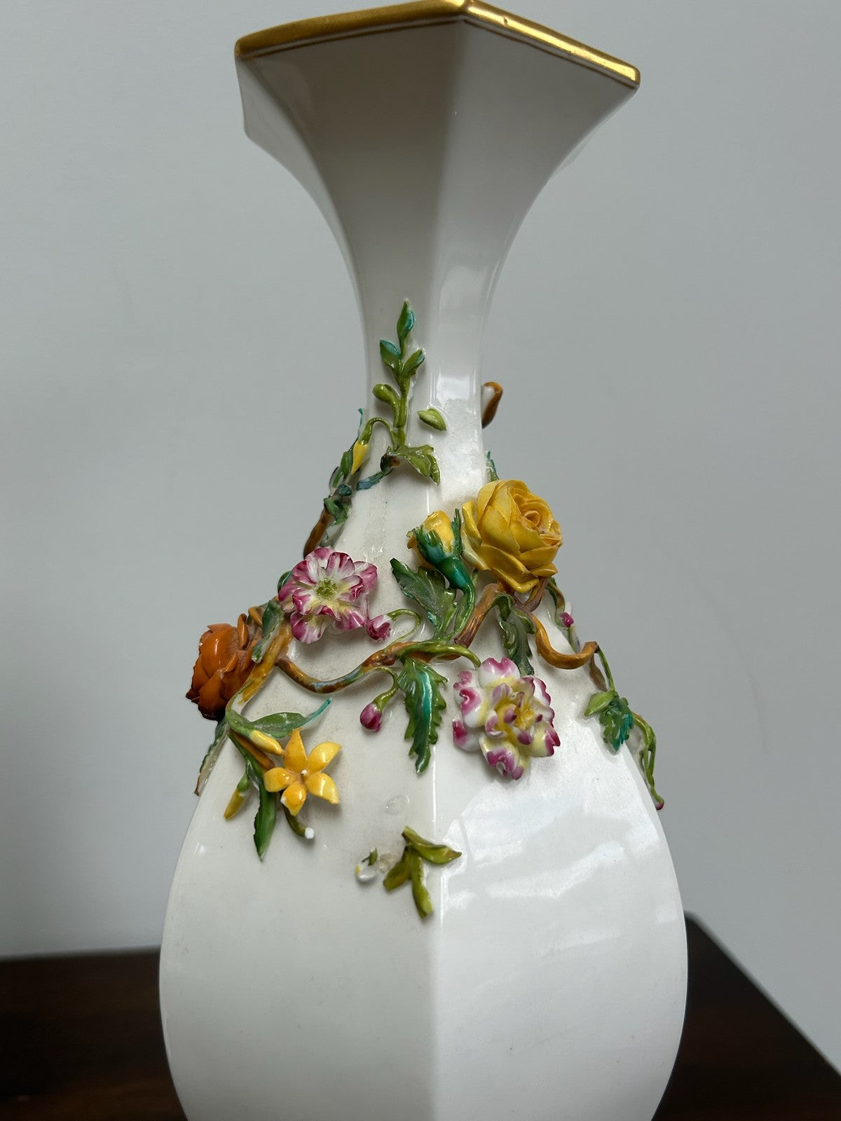 Pair Victorian English Porcelain Hand Painted Vases Possibly Samuel Alcock 24cm8