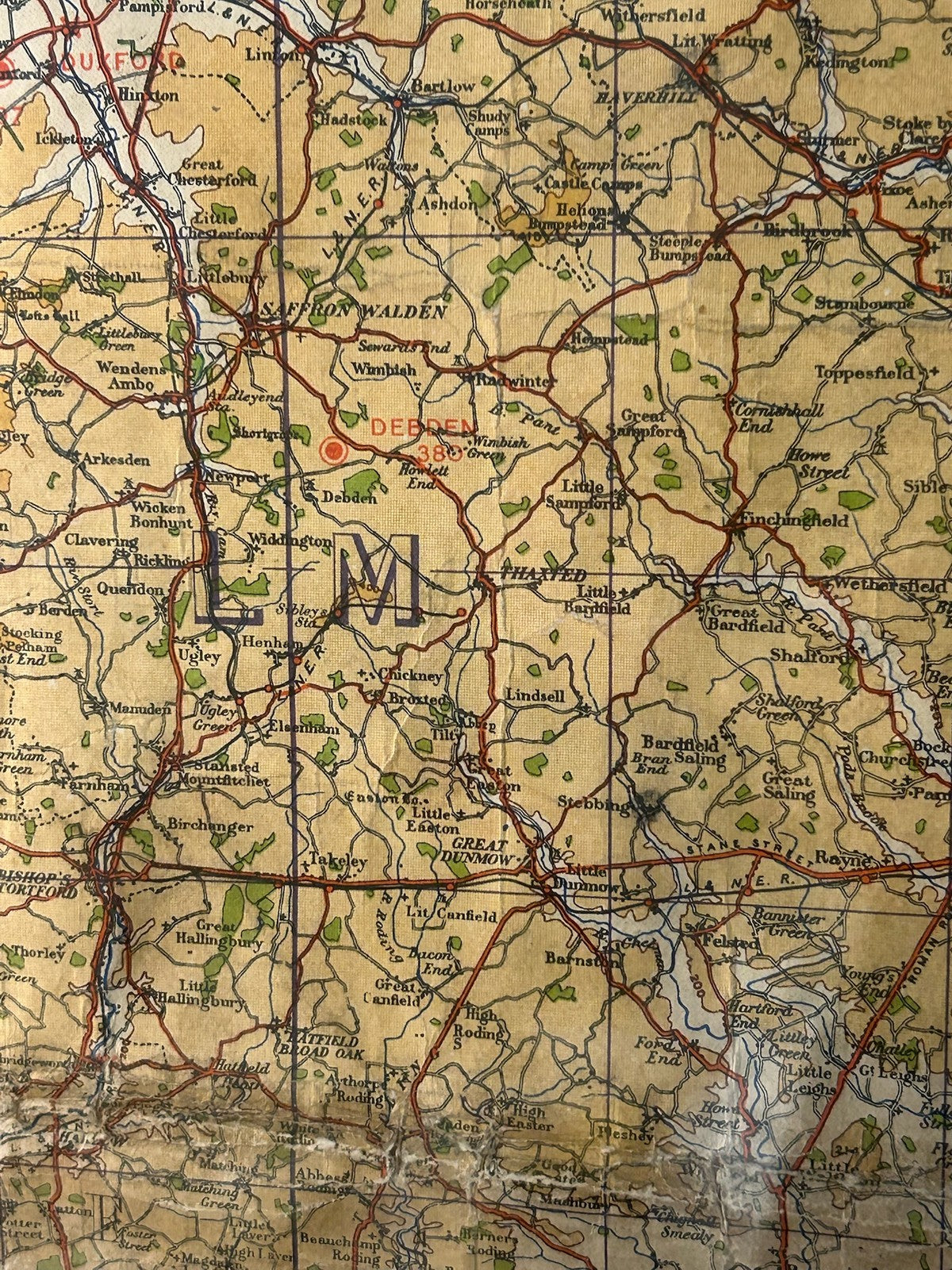 Vintage Quarter Inch Map East Anglia 1:253,440 Grid Reference Panel Framed9