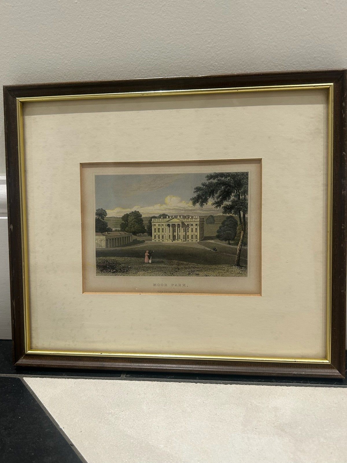 Antique Moor Park Hertfordshire Engraving Neale c.1820 Capability Brown0