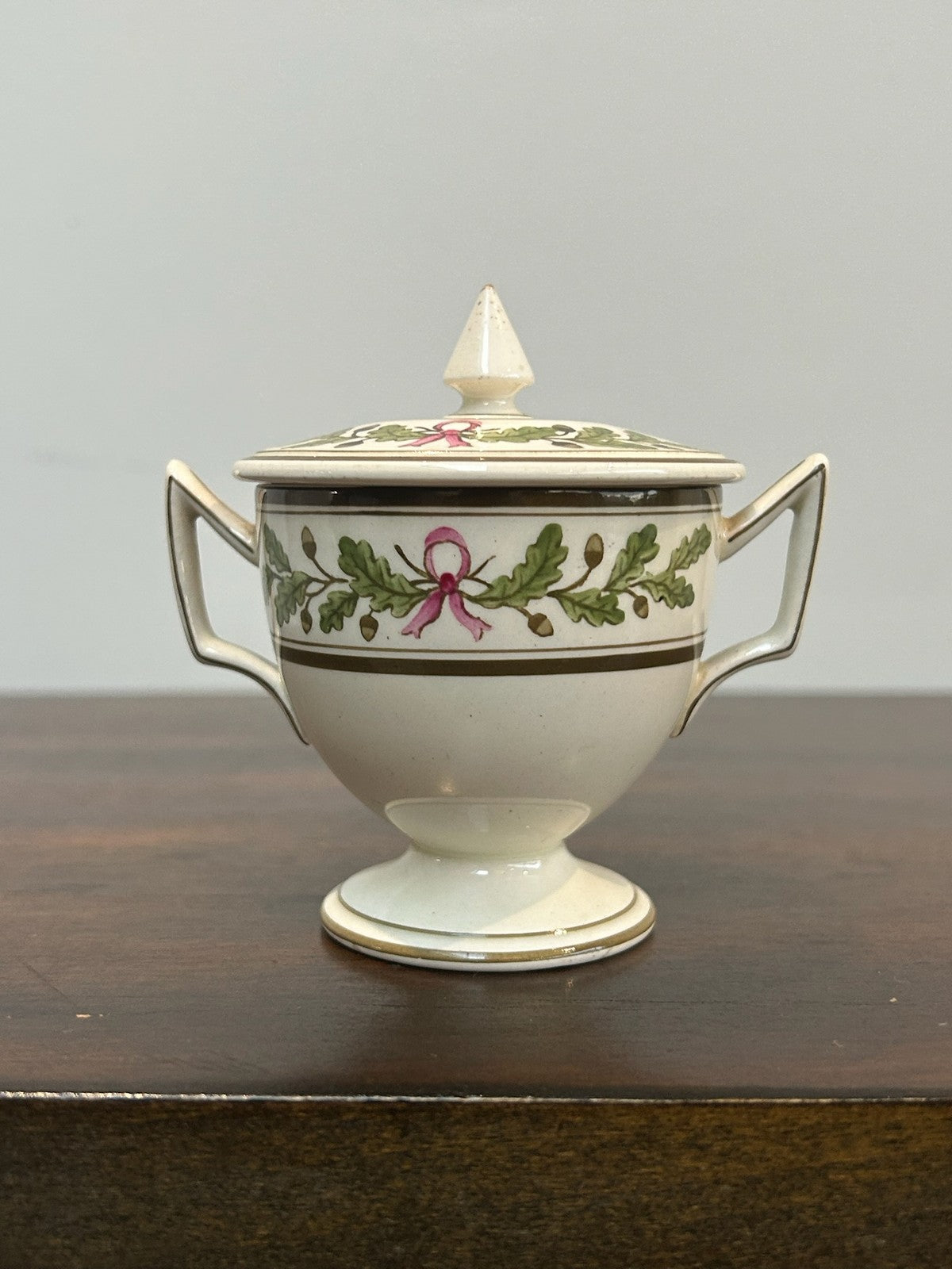 Antique Wedgwood Creamware J&P Etruria Twin Handled Sucrier Sugar Basin Cover1