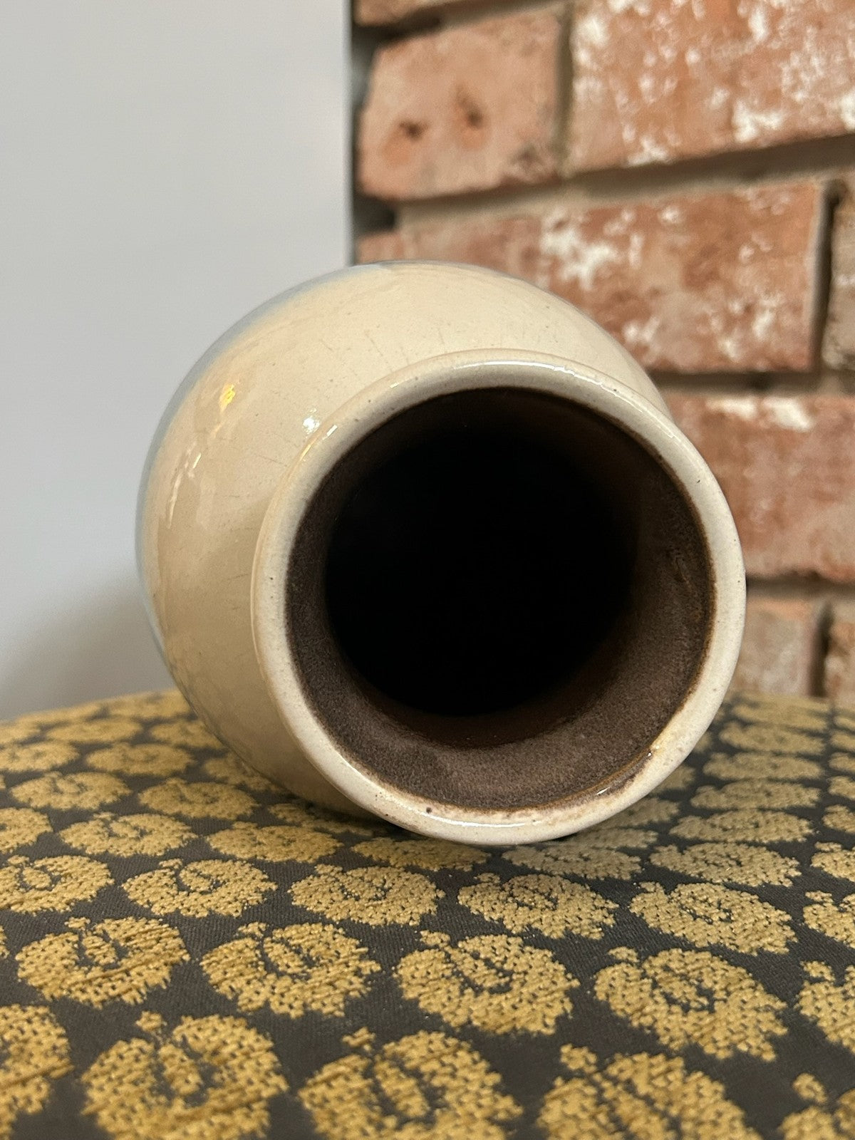 West German Pottery Vase 246 22 Cream Ground Black Band Mid Century Retro4