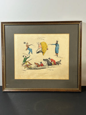 Henry Alken SYMPTOMS 1822 Hand Coloured Etching Duel Pistols Thos McLean Regency