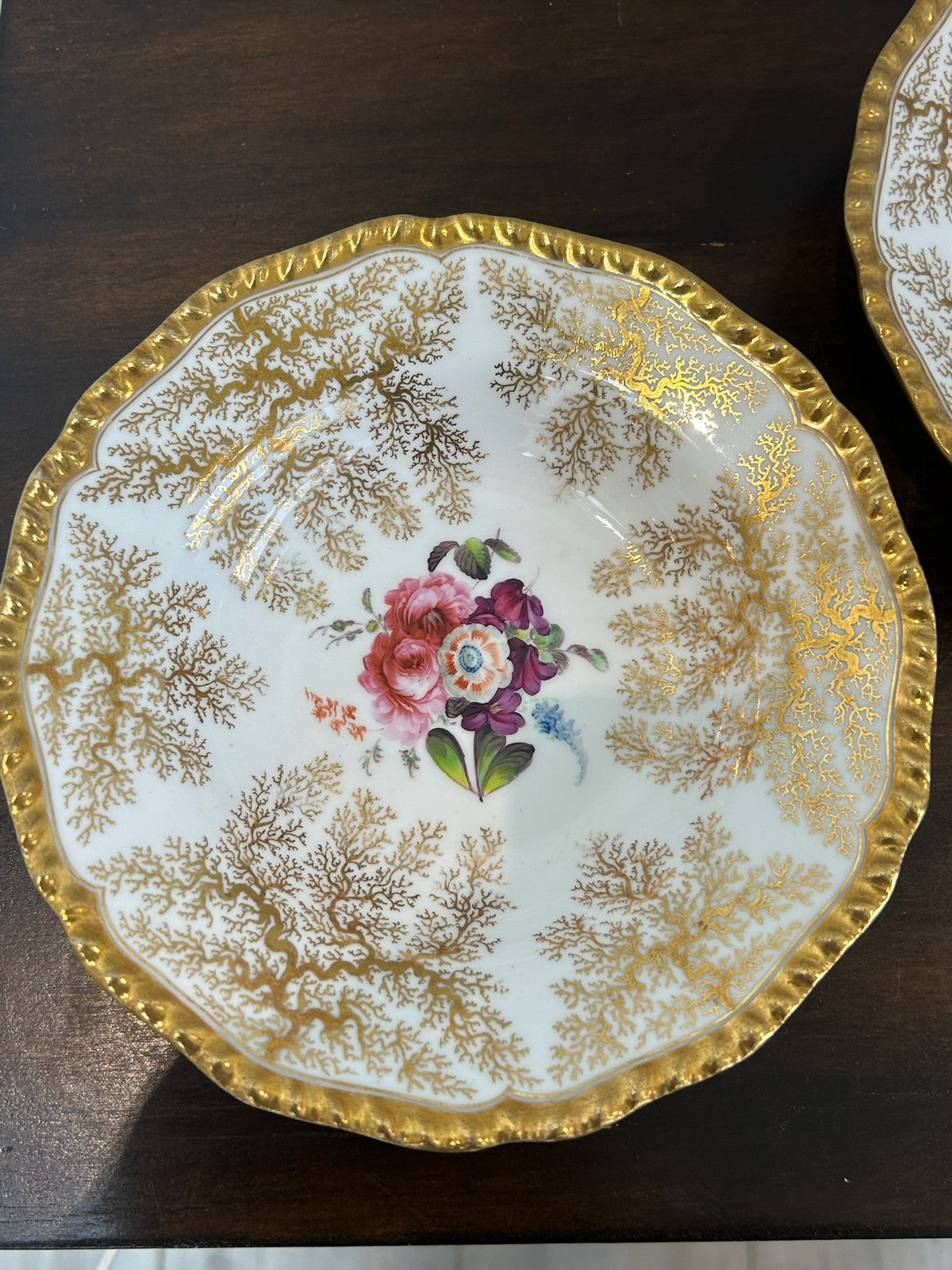 Pair Flight Barr Barr Worcester Porcelain Dessert Plates c.1825 Unmarked1