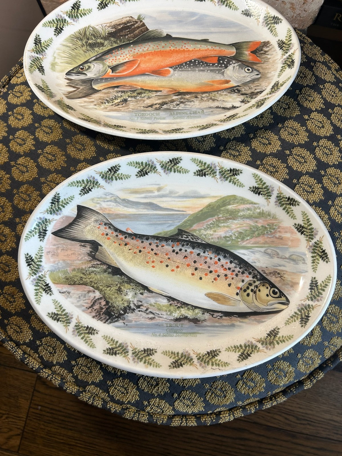 Portmeirion Compleat Angler Set of 3 Oval Fish Plates British Fishes Lydon1