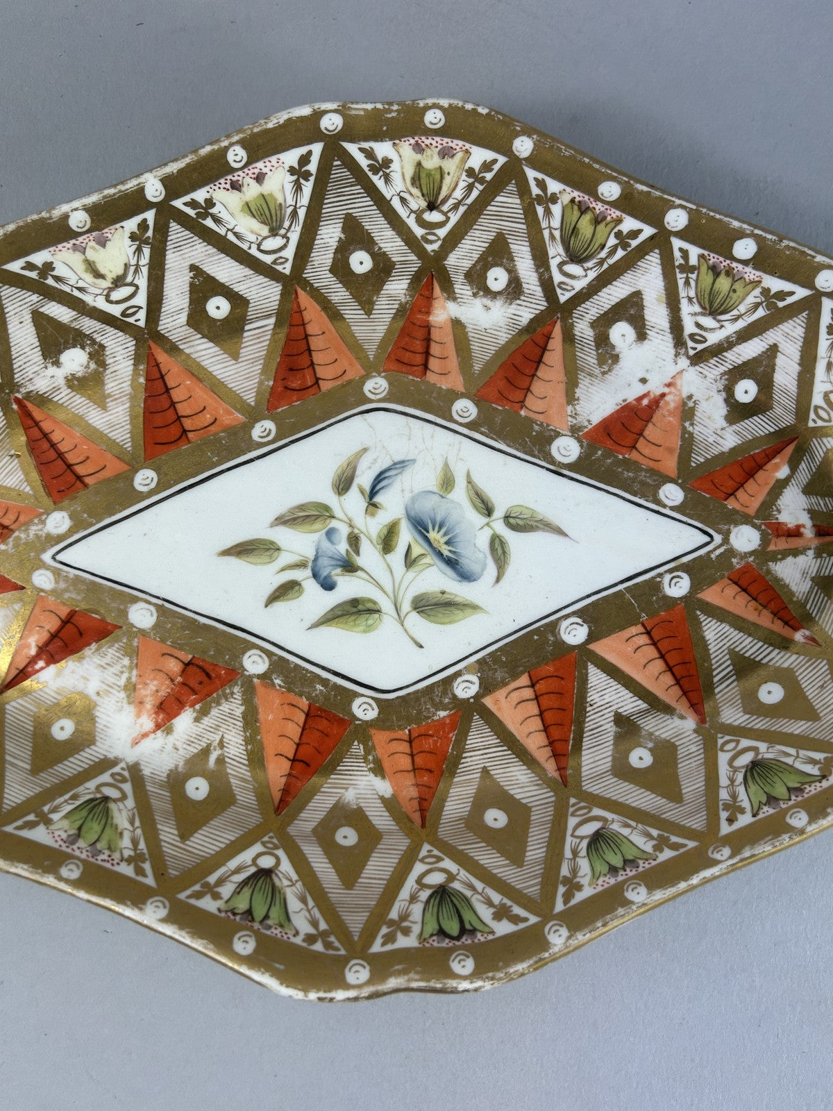 18th Century Worcester Gilt Red Porcelain Serving Dish 27cm