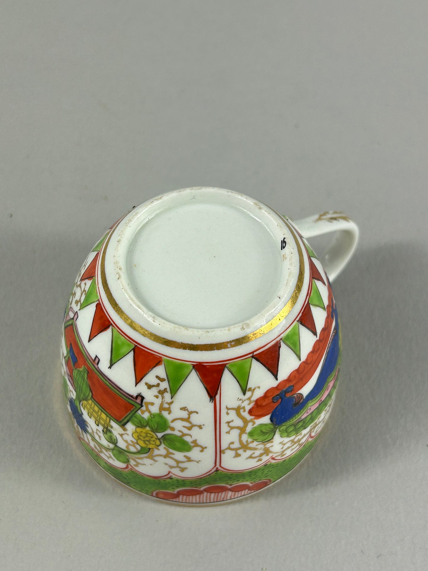Regency Old Dragons polychrome porcelain tea cup c.1815